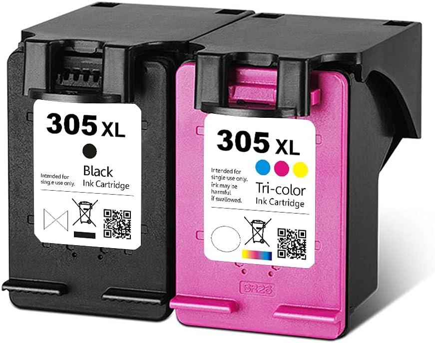Compatible for HP 305 305XL Ink Cartridges for HP 305 Deskjet 2710 2720 DeskJet Plus 4110 4120 4130 Envy 6010 6020 Envy Pro 6420 6430 Printer 1 Black 1 Tri-Color