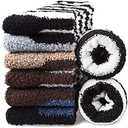 Mens Fuzzy Socks, Warm Winter Fluffy Cozy Slipper Fleece Socks for Men, 6 Pairs