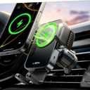 LISEN Wireless Car Charger, 15W Fast Charging Air Vent Phone Mount Car Phone Holder Charger [No Shake] Wireless Charging Mount for iPhone 16 15 14 13 12Pro Max Samsung Galaxy Series All Smartphones