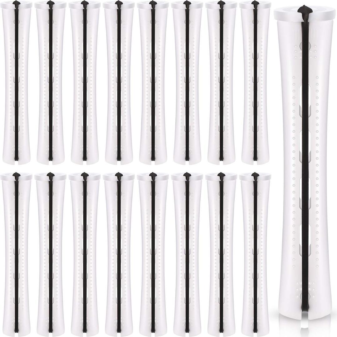 WILLBOND 60 Pcs Perm Rods for Long Hair Plastic Curl Rods Cold Wave Irons Curling Roller for Hair Styling Hairdressing Tools (0.63 Inch, White)