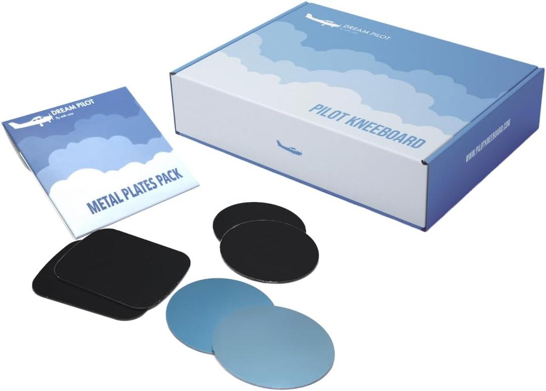 Dream Pilot Magnetic Kneeboard for iPad, iPad mini, iPhone, Any Android Smartphone, Any Tablet & Extra Metal Plates for Magnetic Pilot kneeboard, 6 Pack Bundle