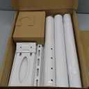 Rfiver Swivel Floor TV Stand with Mount for 28-60 inch TVs up to 88 lbs, Height Adjustable Tall TV Stand with Wood Base, Saving Space Design for Bedroom, Living Room and Corner, White