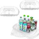 360 Rotating Lazy Susan Turntable Organizer - Multifunctional 1Pack L & 2 Pack S Rectangular Organizer for Refrigerator, Cabinet, Pantry, and Kitchen Countertop