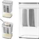 Greek Yogurt Strainer, 1100ml Multi Yoghurt Maker Strainer with Fine Mesh Bag & Lid for Thick Greek Yogurt, Soybean Milk, Kefir, Berries, Soup, Fruit Juice, Coffee (White)