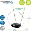 Philips Rabbit Ears Black Indoor TV Antenna, Dipole and Circular Loop, Tabletop Antenna, Digital, Smart TV Compatible, HDTV Antenna, 4K 1080P VHF UHF, 5Ft Coaxial Cable, SDV8201B/27