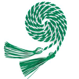 Green And White Striped Graduation Cord 66"