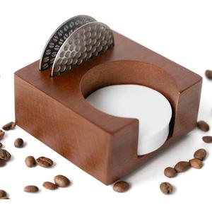 2 IN 1 Holder Stand For the Coffee Filter Paper and Espresso Puck Screen,Sapele Premium Solid Wood Organizer For Tidying Espresso Accessories(Filter Not Included) (for 51/54mm)
