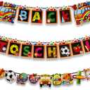 Back to School Banner Decorations, 3 Strings First Day of School Banner for Welcoming Back to School Party Decorations