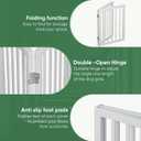 Dog Gate for Doorways, Foldable Dog Gate Indoor, Pet Gates for Doorways Bedroom, Puppy Gate with Metal Support Feet, Room Divider, 2 Panel - 37"Wide Standard, White