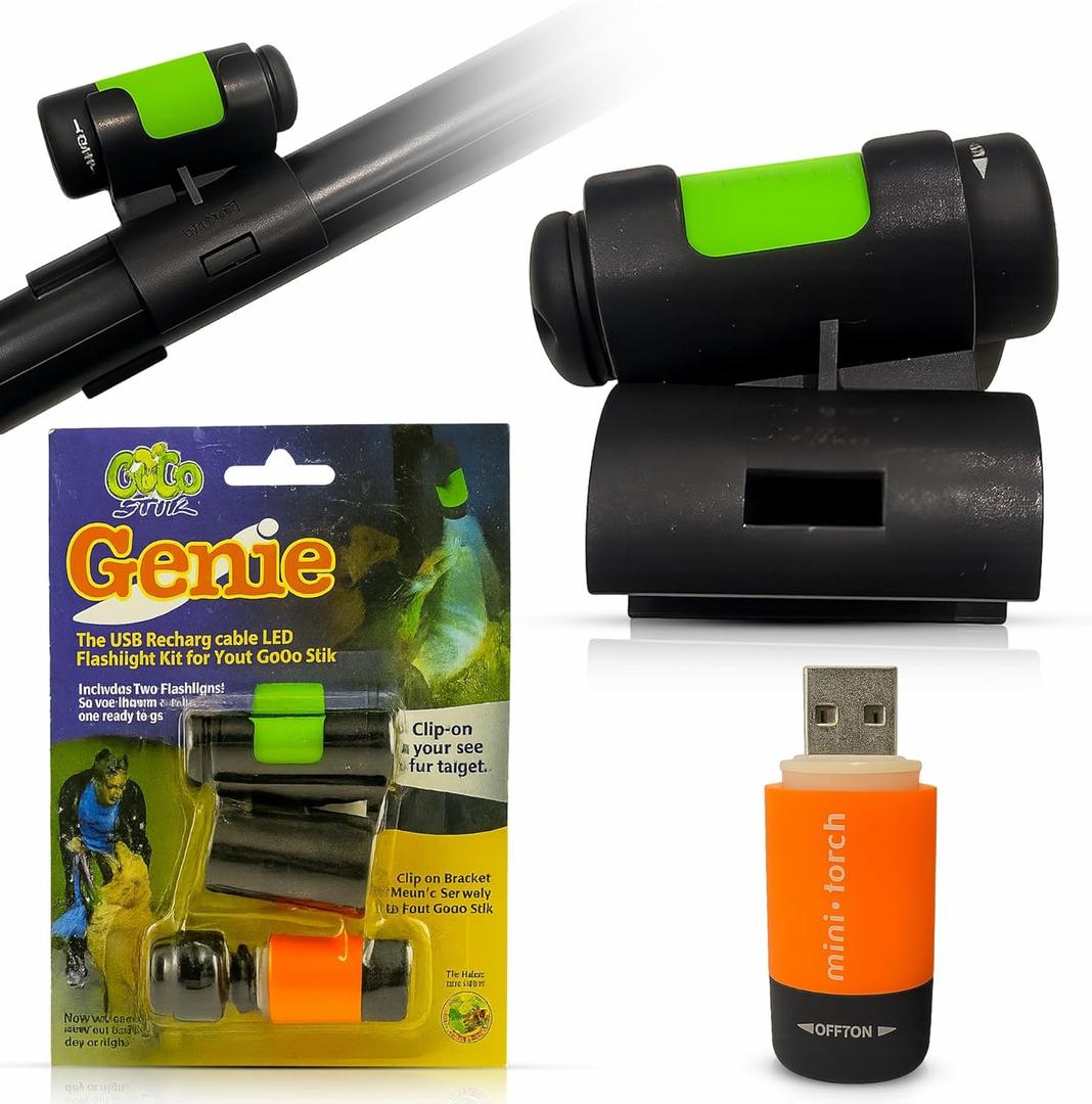 GoGo Stik Genie Rechargeable Led Flashlights and mounting Clip for Your Night use.