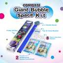 WOWMAZING Giant Bubble Kit: Space - Incl. Wand, 2 Big Bubble Concentrate Pouches and 8 Glow-in-the-Dark Stickers | Outdoor Toy for Kids, Girls | Bubbles Made in The USA - Space Kit