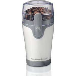 Hamilton Beach Fresh Grind Electric Coffee Grinder for Beans, Spices and More, Stainless Steel Blades, Removable Chamber, Makes up to 12 Cups, White
