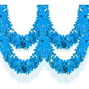 33 Ft Christmas Tinsel Garland Shiny Thick Baby Blue Tinsel Decor Xmas Tree Decorations Metallic Twist Foil Garland for Birthday Holiday New Year Parties Indoor Outdoor Party Supplies - Baby Blue