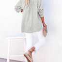 Dokotoo Long Sleeve Shirts for Women Casual V Neck Oversized Blouses Tops (Gray, XXL)
