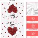 Artoid Mode Rose Floral Love Heart Kiss Valentine's Kitchen Towels Dish Towels, 18x26 Inch Anniversary Wedding Decoration Cleaning Set of 4