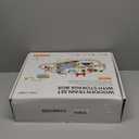 Tiny Land 110pcs Wooden Train Set with Folding Storage Box, Wooden Train Track Toy for Boys & Girls, Age 3-7, Includes Convenient Storage