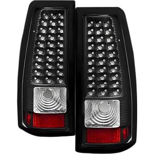 LED Tail Lights Assembly Compatible With 1999 2000 2001 2002 2003 2004 2005 2006 Chevy Silverado 1500 2500 3500, Rear Brake Lamp Taillights,Black Housing Clear Lens
