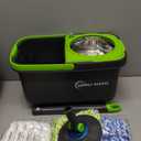 Simpli-Magic 360 Spin Mop and Bucket with Wringer  3 High-Absorbent Microfiber Washable Heads, Soap Dispenser  Spinning Mop and Bucket Set for All Types Floor Cleaning (Black/Green)