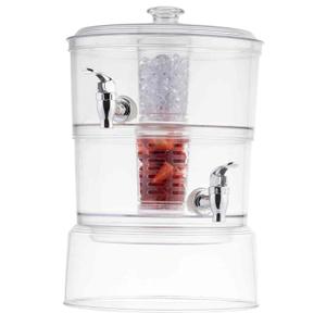 TableCraft 10961 Beverage Dispenser, 2 Gallon, 2-Tier, 12-1/4" x 9-1/8" x 15", styrene acrylonitrile (SAN)