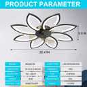 35'' Bladeless Ceiling Fan with Lights Remote Control, Modern Low Profile Ceiling Fans with Lights, Dimmable 3 Color 6 Speeds Flush Mount LED Ceiling Fan for Bedroom, Living Room - Black