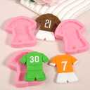 2 x 6Pcs Football Jersey Silicone Molds, No.9 Jersey Chocolate Fondant Molds, for Sports Theme Party Cake Decoration, Candy, Chewing Gum, Flower Paste, Dough, Resin, Pendants, Keychains, Clay