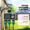VEVOR Water Timer, 3 Outlets, Hose Watering Sprinkler Timer, with 3 Independent Watering Zone LCD Display Rain Delay Mode Manual Mode 360 Brass Inlet Metal Filter, IPX6 Waterproof for Yard Watering