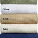 Tex Trend Waffle Blanket  100% Cotton Blankets Queen Size  Breathable and Soft for Summer Spring  Suitable for Bed Layering, Sofa & Couch - Sage Green (90x90)