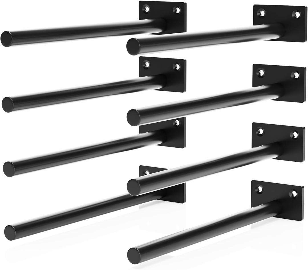 8Pcs/Set 8inch Floating Shelf BracketsBlind Shelf SupportsHidden Brackets for Floating Wood Shelves with Screws and Wall Plugs