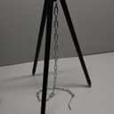 Camping Tripod for Cooking Five-Section Adjustable Campfire Tripod with Adjustable Suspension Chain Suitable for Camping, Campfire,Dutch Oven,Outdoor BBQ (Black)