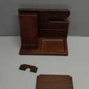 TESLYAR Wood Phone Docking Station for Men - Desktop or Nightstand Organizer - Birthday Gifts for Men, Dad - Anniversary Idea from Wife - Key Holder, Stand Wallet, Watch & Essentials (Bourbon Brown)