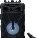 iLive ISB202B ISB202B Portable 8-in. 10-Watt Bluetooth Rechargeable Party/ Karaoke Tailgate Speaker with Party Lights and Wired Microphone