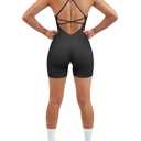 SUUKSESS Women Strappy Romper Seamless Jumpsuit Tummy Control Padded Sports Bra S