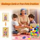 Wooden Montessori Russian Blocks Puzzle, 3D Stacking for Toddlers 3-6 Years Wooden Block, Montessori Educational Gift for Boys and Girls Board Game Educational Toys for Toddlers Brain Teasers