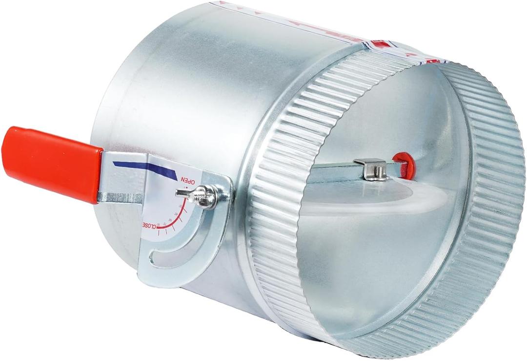 2 Pcs 6 Inch HVAC Duct Backdraft Damper, Galvanized Iron Manual Volume Damper with Sleeve, Adjustable Airflow Control for Range Hoods, Fans, Pellet Stove Pipes, Dryer Vents