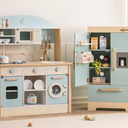 ROBOTIME Wooden Play Kitchen, Toddler Kitchen Playset with Fridge & Kids Kitchen, Playset Gift for 3+ Year Old Boys & Girls (Toy Kitchen Sets)