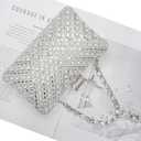 Women Sparkly Rhinestone Clutch with Chains, Glitter Evening Handbag Purse Shoulder Bag for Wedding Party Prom