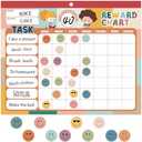 ANSTROUT Boho 32 Chore Charts Behavior Reward Chart System,Sticker Chore Chart Pad for Kids with 2328 Stickers, 12.2" x 9.8" Magnetic Reward Chart to Develop Responsibility & Good Habits.