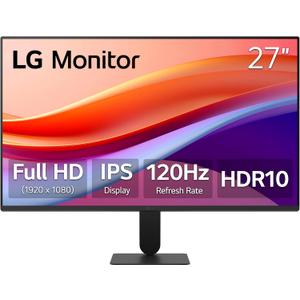 LG 27U411A-B 27-inch Full HD (1920 x 1080) IPS Computer Monitor, 120Hz, HDR10, Reader Mode, Flicker Safe, HDMI, Slim Stand Base, Black