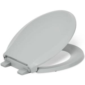 KOHLER 4639-RL-95 Cachet ReadyLatch Round Toilet Seat Soft Close, Ice Grey