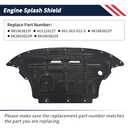 Engine Splash Shield Guard for Audi Q5 2009-2017 / SQ5 2014-2017 - Heavy-Duty PVC Skid Plate for Engine & Radiator - w/Extended Cover, Service Holes & Vent Design