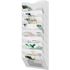 EasyPAG 10 Pocket Mesh Wall File Organizer, Hanging Paper Folder Holder with Classify Label, Vertical Wall Mount Mail Organizer for Office Home Classroom, White