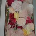 Ling's moment Fake Flowers Box, Faux Artificial Greenery Stems Foam Dahlia Gardenia Roses Silk Hydrangea Ranunculus Fabic Flower for Centerpieces Bouquet Wedding Vase, Hot Pink & Blush, Deluxe Combo