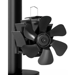 HIDALIFE Wood Stove Fan Magnetically Flue Pipe Mounted, Heat Powered 6 Blades Fan, Non Electric, Silent Thermal for Gas Wood Burner Tent Stove Accessories