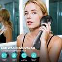 Ear Wax Removal with LED Display, Temodu Electric Ear Cleaner, Rechargeable Earwax Removal Ear Irrigation System, 3 Pressure Modes Ear Cleaning Earwax Removal (12 Disposable Tips)