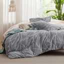 Bedsure Duvet Cover Queen Size - Reversible Tree Branch Duvet Cover Set with Zipper Closure, 3 Pieces Grey Bedding Set with 8 Corner Ties and 2 Pillow Shams 20"x26" (03 - Grey/Ivory (No Comforter))
