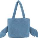 Lilo & Stitch Stitch Face Blue with 3D Ears 16" Plush shoulder bag large Tote Handbag