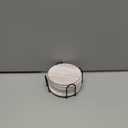 6Pcs Drink Coasters with Holder, Marble Style Ceramic Drink Coaster, Absorbent Coasters Set Suitable for Kinds of Cups, Modern Style Coasters for Coffee Table, 4 Inches