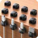 12Pack Cord Organizer - Chfeila [Dual Spring & Clasp Lock] Cable Management Clips, Adhesive Phone Charger Keeper, Compact Wire Holder for Nightstand/Car, Home Office Desk Accessories Decor Essentials