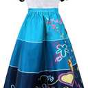 Akokvlar Women Magic Dress Adult Cosplay Party Costume Outfit Full Set with Wig (Blue, L)