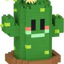 Tall Mini Cute Cactus Succulent Plants Bonsai Building Toy Potted Plant Blocks Particle Flower Botanical